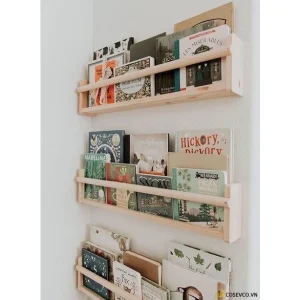 Wall Mounted Kids Bookshelf with Safe Water Based Paint